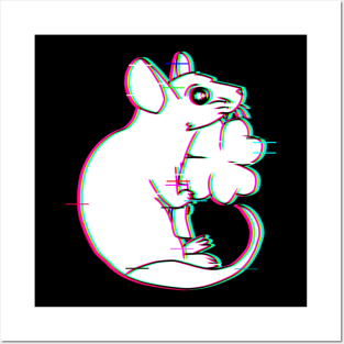 Lucky Clover Rat (Glitched Version) Posters and Art